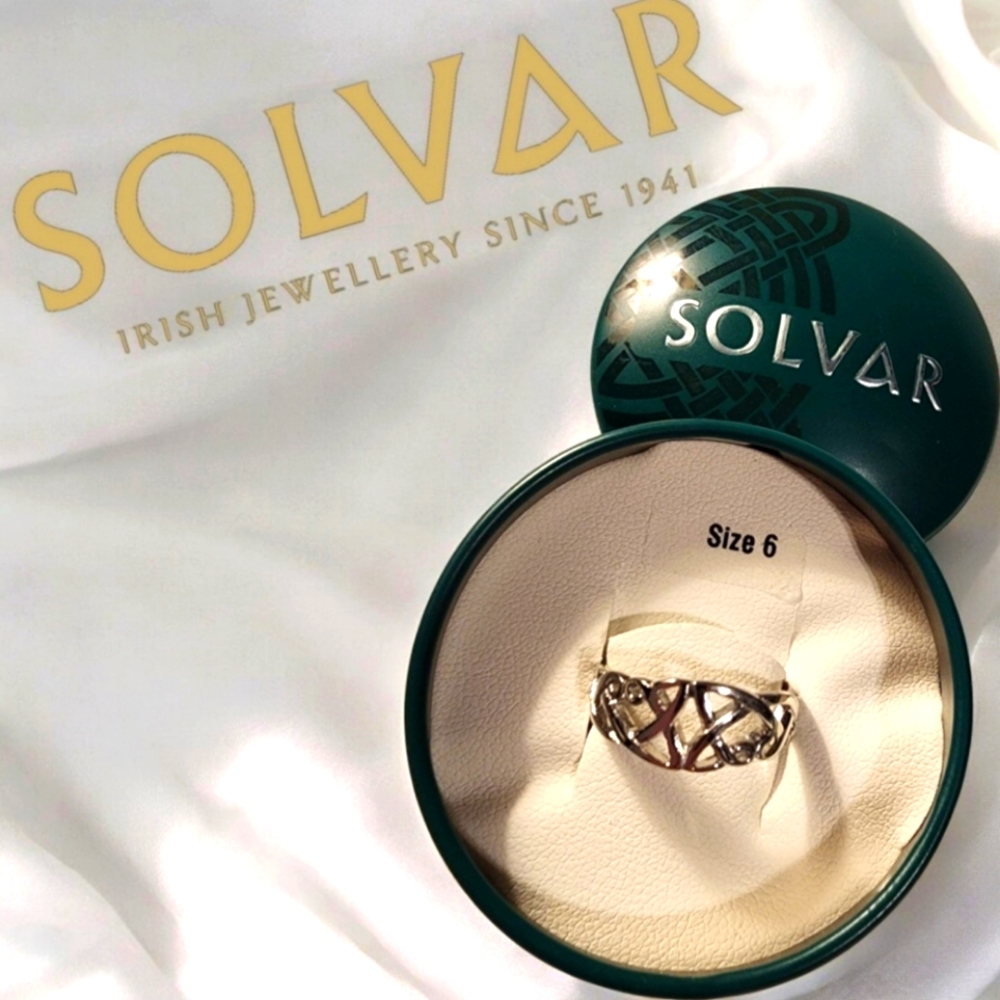 New! Solvar Sterling Silver Celtic Ring Size 6